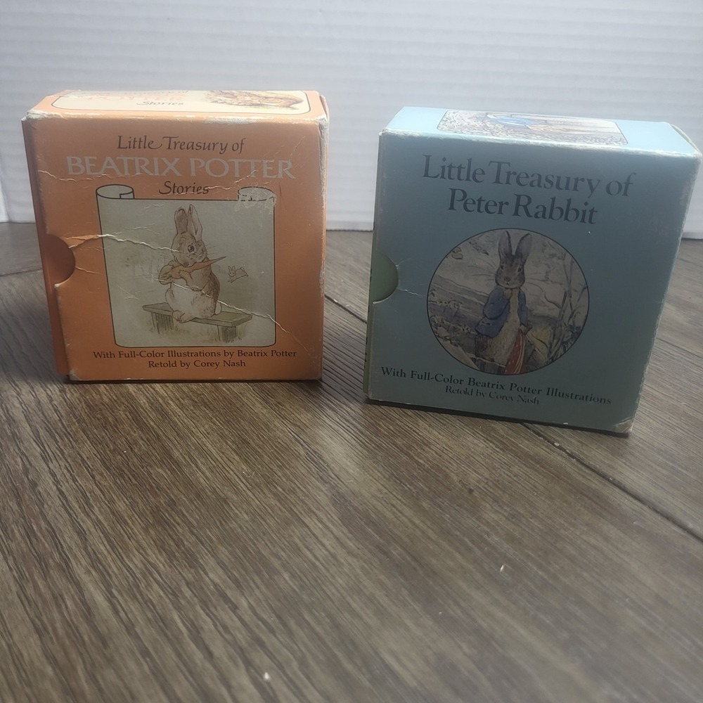 Vintage Little Treasury Of Beatrix Potter, Peter Rabbit Mini Book Sets Lot Of 2